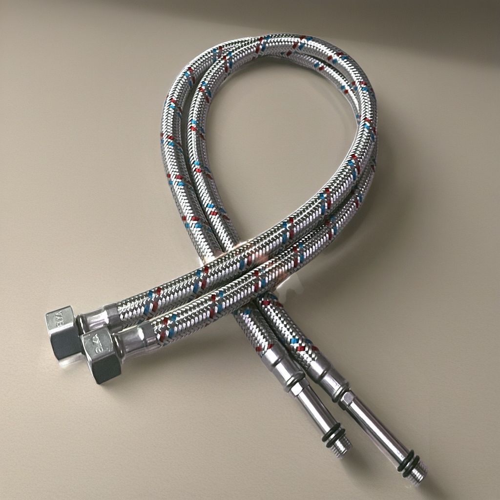 Гибкая подводка для подключения смесителя  с удлинённым штуцером М10-48/60